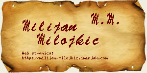 Milijan Milojkić vizit kartica